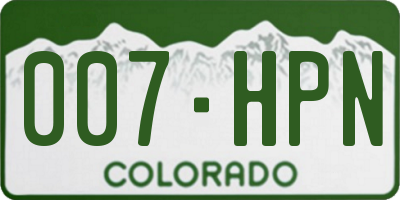 CO license plate 007HPN