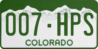 CO license plate 007HPS