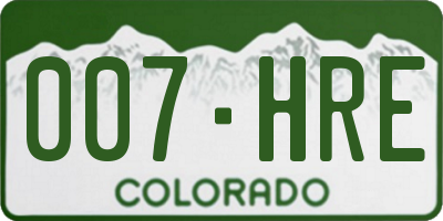 CO license plate 007HRE