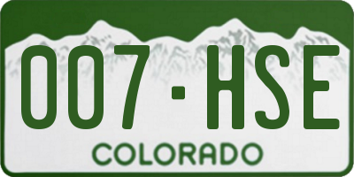 CO license plate 007HSE