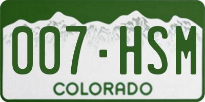 CO license plate 007HSM