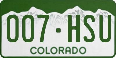 CO license plate 007HSU