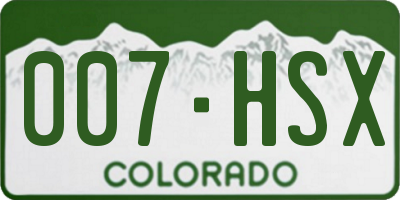 CO license plate 007HSX