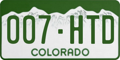 CO license plate 007HTD