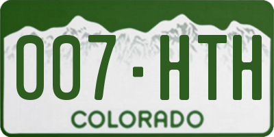 CO license plate 007HTH