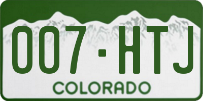 CO license plate 007HTJ