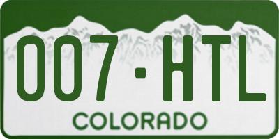 CO license plate 007HTL