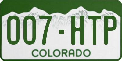 CO license plate 007HTP