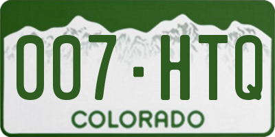 CO license plate 007HTQ