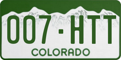 CO license plate 007HTT