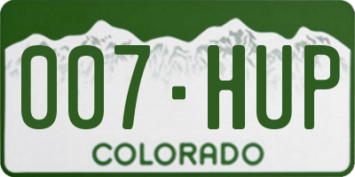CO license plate 007HUP