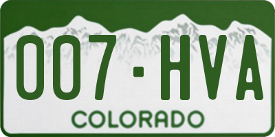 CO license plate 007HVA