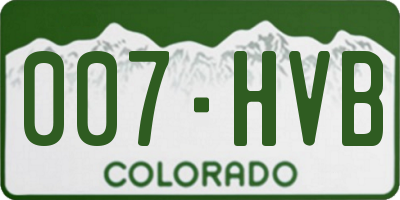 CO license plate 007HVB
