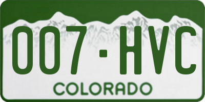 CO license plate 007HVC