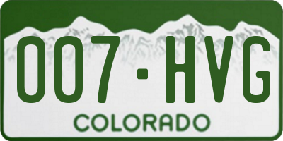 CO license plate 007HVG