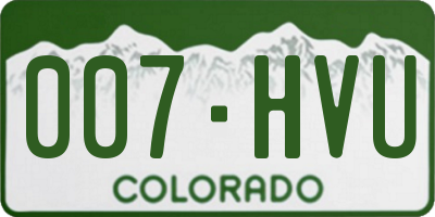CO license plate 007HVU