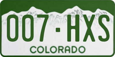 CO license plate 007HXS