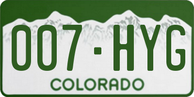 CO license plate 007HYG