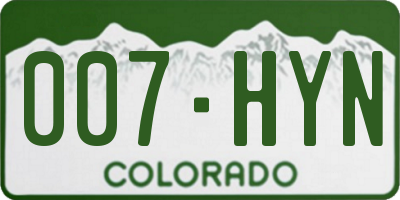 CO license plate 007HYN