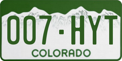 CO license plate 007HYT