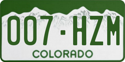 CO license plate 007HZM