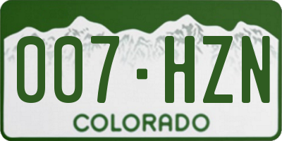 CO license plate 007HZN