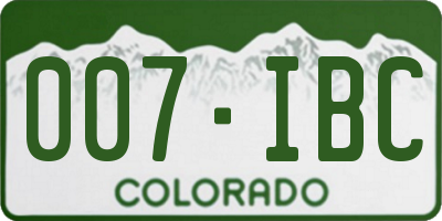 CO license plate 007IBC
