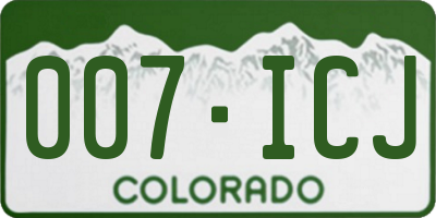 CO license plate 007ICJ