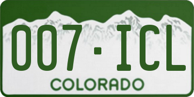 CO license plate 007ICL