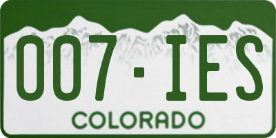 CO license plate 007IES