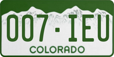 CO license plate 007IEU