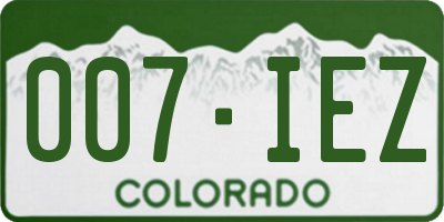CO license plate 007IEZ
