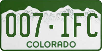 CO license plate 007IFC