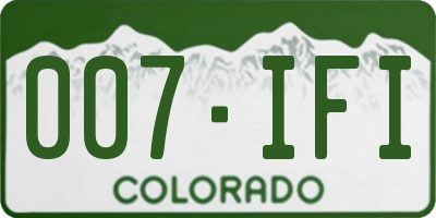 CO license plate 007IFI