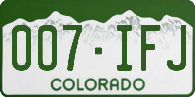 CO license plate 007IFJ