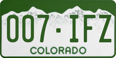CO license plate 007IFZ