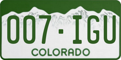 CO license plate 007IGU