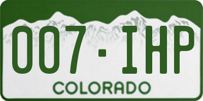 CO license plate 007IHP