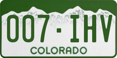 CO license plate 007IHV