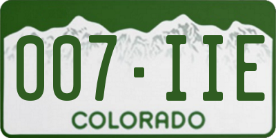 CO license plate 007IIE