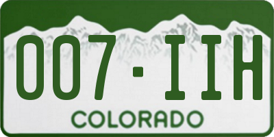 CO license plate 007IIH