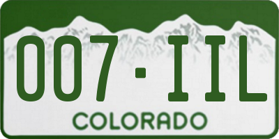 CO license plate 007IIL