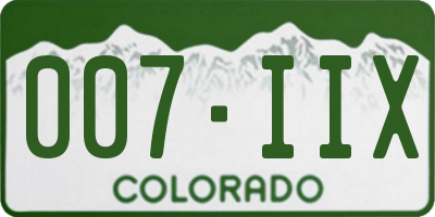 CO license plate 007IIX