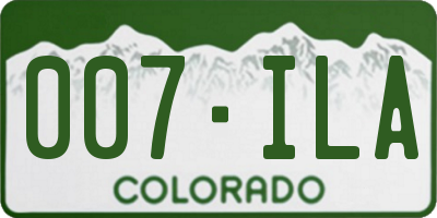 CO license plate 007ILA