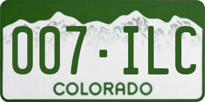 CO license plate 007ILC