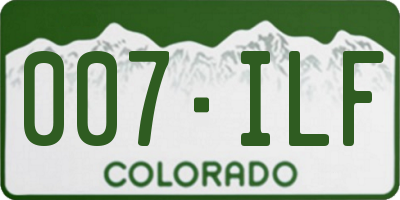 CO license plate 007ILF