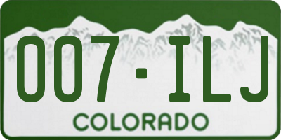 CO license plate 007ILJ
