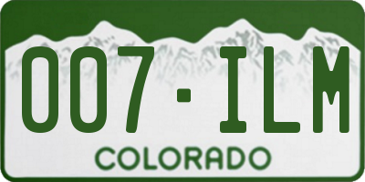 CO license plate 007ILM