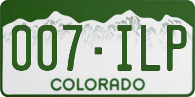 CO license plate 007ILP
