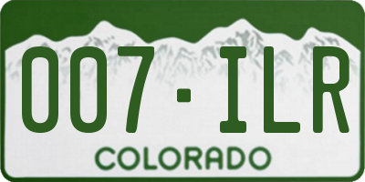 CO license plate 007ILR